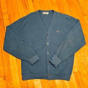 VINTAGE COBALT BLUE LACOSTE CARDIGAN!